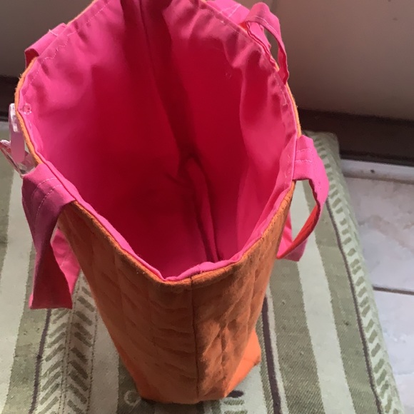 Orange and pink quilted purse - Picture 2 of 4